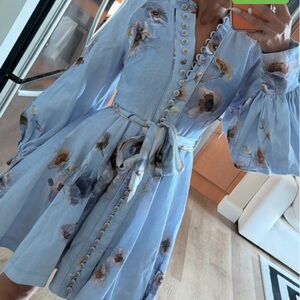 Zimmermann Blue Floral Mini Dress